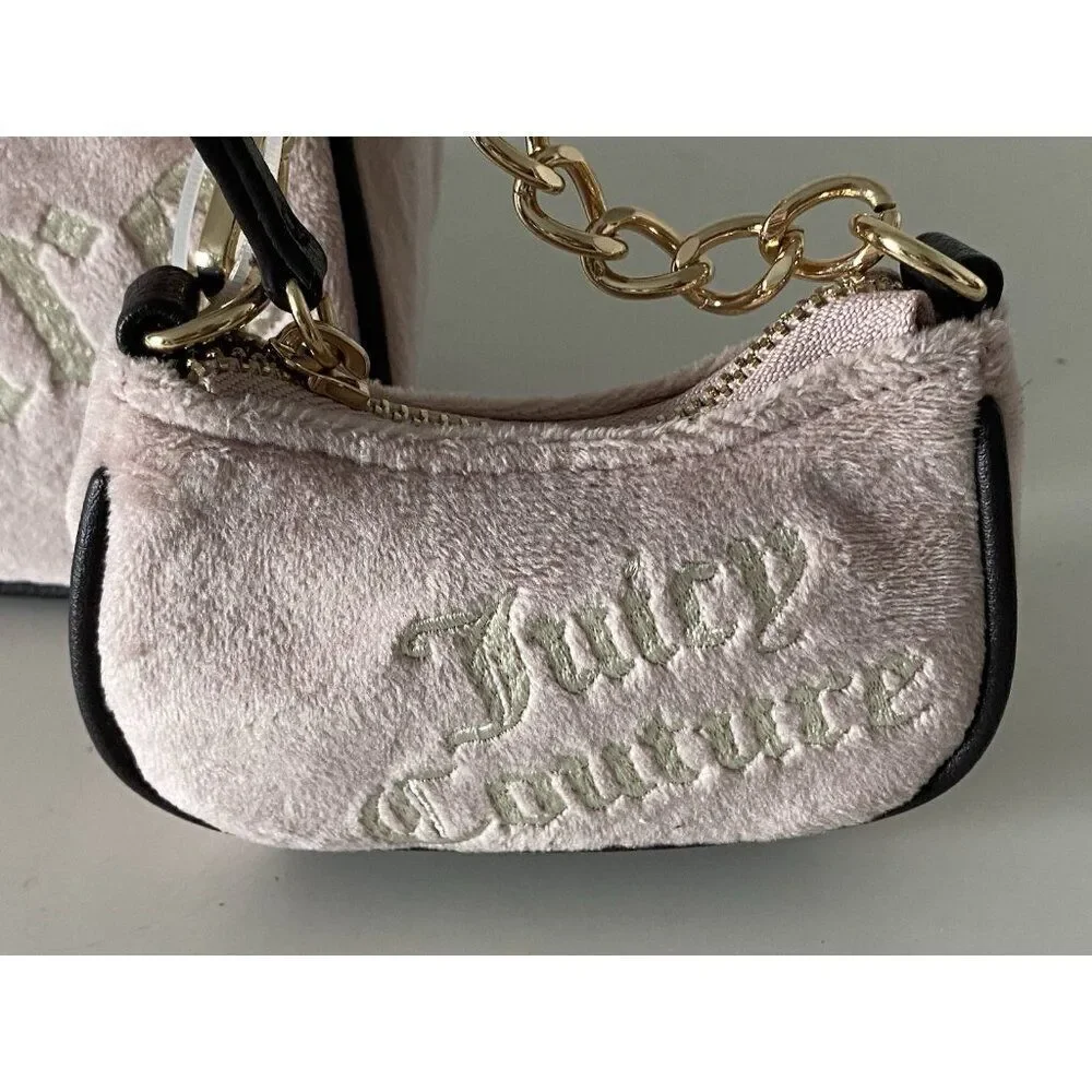 Juicy Couture Dusty Blush & Chocolate Better Together Hobo Bag With Mini Bag NEW